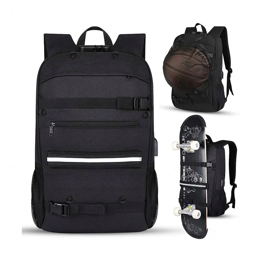Рюкзак для скейтборда Simbow, рюкзак для футбола и баскетбола с USB-портом для зарядки и защитой от кражи, водонепроницаемая сумка для ноутбука