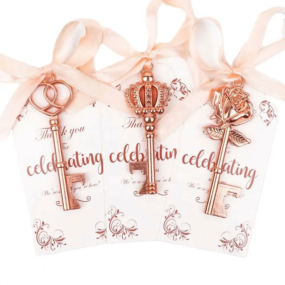 Pembuka Botol Kunci Dekorasi Pesta Pernikahan Hadiah Pernikahan Nikmat dengan Tag Kertas Terima Kasih untuk Tamu