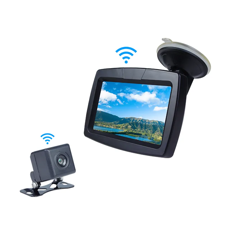 4,3 zoll wireless backup rückansicht auto kamera monitor kit nachtsicht parkplatz reverse kamera system für auto pickup vans suv