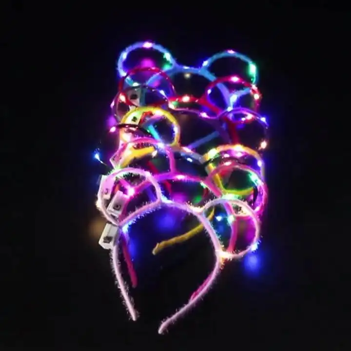 Diadema Led parpadeante con forma de Mickey, recuerdo de fiesta de lujo, para Navidad y Halloween