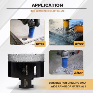Kalite vakum kaynaklı elmas çekirdek matkaplar delik testeresi seti elmas çekirdek matkap ucu beton seramik fayans mermer porselen için - Product Image 5