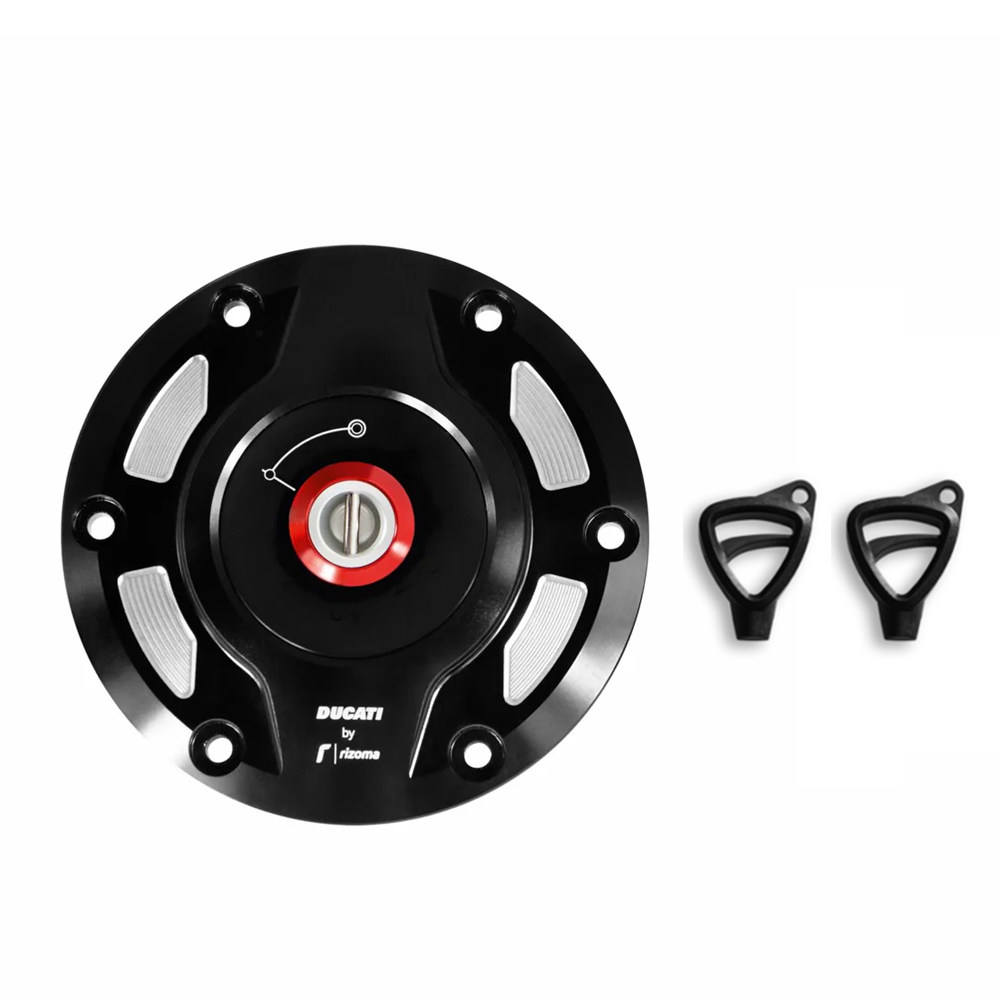 Bouchon de réservoir de carburant rouge argenté-2 clés spéciales