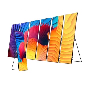 Su misura schermo multiplo in piedi pubblicità ultra sottile programmabile mobile portatile supporto da pavimento led video poster schermo - Product Image 1