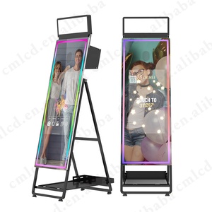 CHIMEE Newest 62 Inch Mirror 32 Inch <strong>LCD</strong> Touch Screen <strong>Monitor</strong> Photo Booth LED Frame Kiosk <strong>with</strong> Camera and Printer for Events