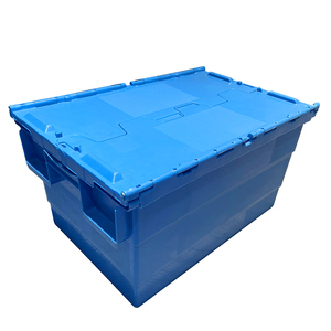 Caja móvil de plástico resistente de almacenamiento apilable logística respetuosa con el medio ambiente al por mayor con tapa
