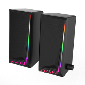 RGBデスクトップスピーカー2.0CHPCコンピューターステレオBTスピーカー、6つのカラフルなLEDモード強化されたサウンドと簡単にアクセスできるボリュームコントロール - Product Image 1