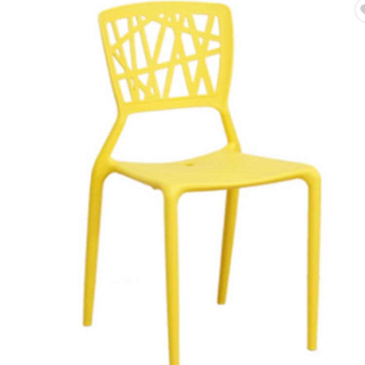Yellow plastic bistro restaurant chair