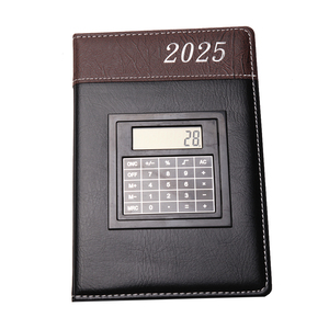 Notebook mit Taschen rechner Notebook Werbe geschäft A6 A5 Größe Hardcover PU Leder Journal Notebook - Product Image 1