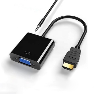 1080P <strong>HDMI</strong> Male to <strong>VGA</strong> Female Converter Adapter Cable with 3.5MM Audio Cable for Notebook Computer Laptop PC Monitor Projector - Product Image 1