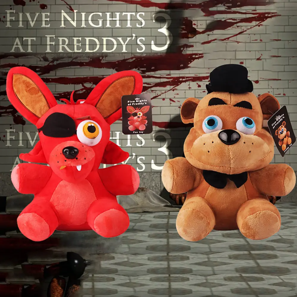 CPC Plush Fnaf Cinco noites no Freddy Nightmare Freddy Bonnie Bear Foxy Springtrap FNAF Soft Stuffed Animals Pelúcia Toy Dolls Presente