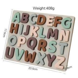 Tùy chỉnh trẻ em Bảng chữ cái Câu Đố nhận thức bé giáo dục sớm ABC Câu Đố Silicone 3D Bảng câu đố đồ chơi - Product Image 3