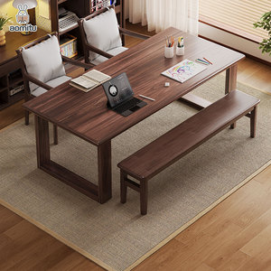 定制便宜的矩形桌实木1.8米大板餐桌家用餐厅餐桌餐桌 - Product Image 1