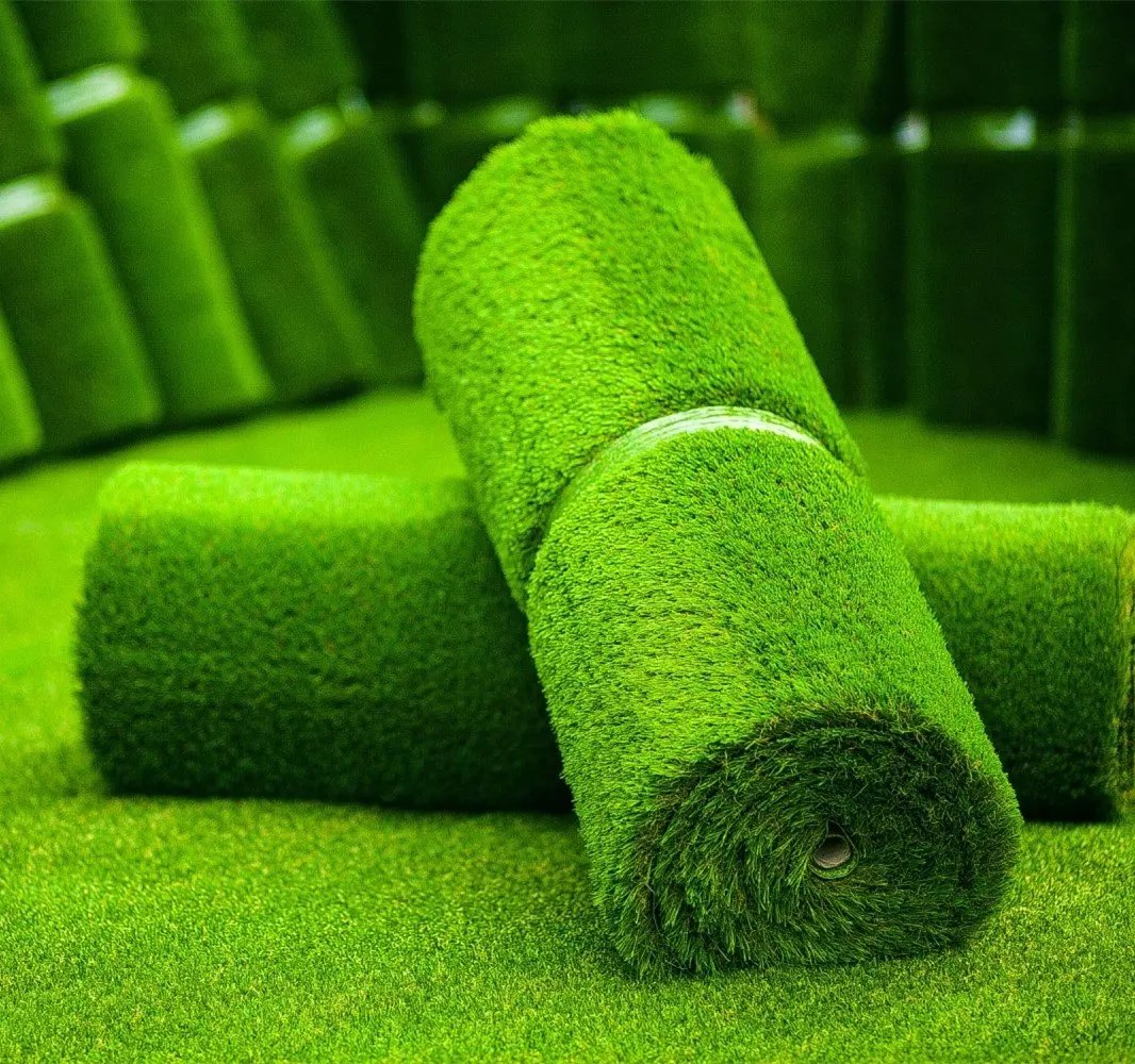 Tikar karpet hijau rumput sintetis lanskap sepak bola lantai olahraga