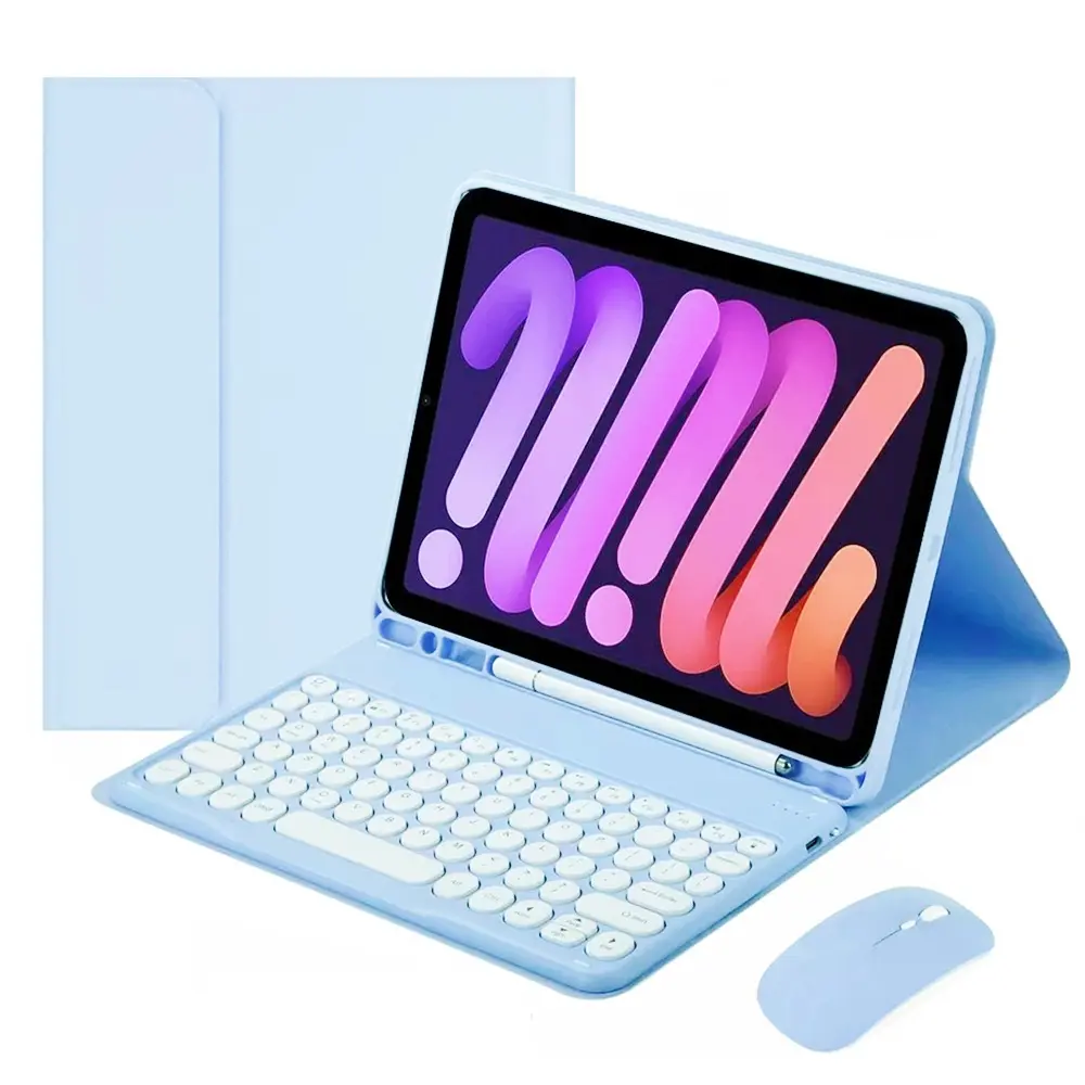 IPad 8 세대/9 세대 9.7 \ "& Pro 9.7 \" & Air 2/Air 1 범용 태블릿 커버 케이스에 대한 다채로운 실리콘 스탠드 커버 및 키보드 케이스