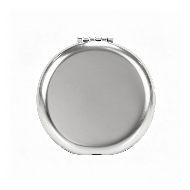 Silver Round Metal Compact Mirror