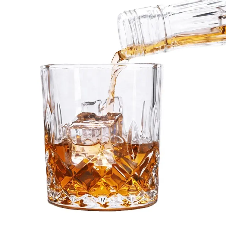 Verres à Whisky en cristal à l'ancienne 10oz avec une boîte cadeau, ensemble de 4 verres à Whisky pour le Cognac