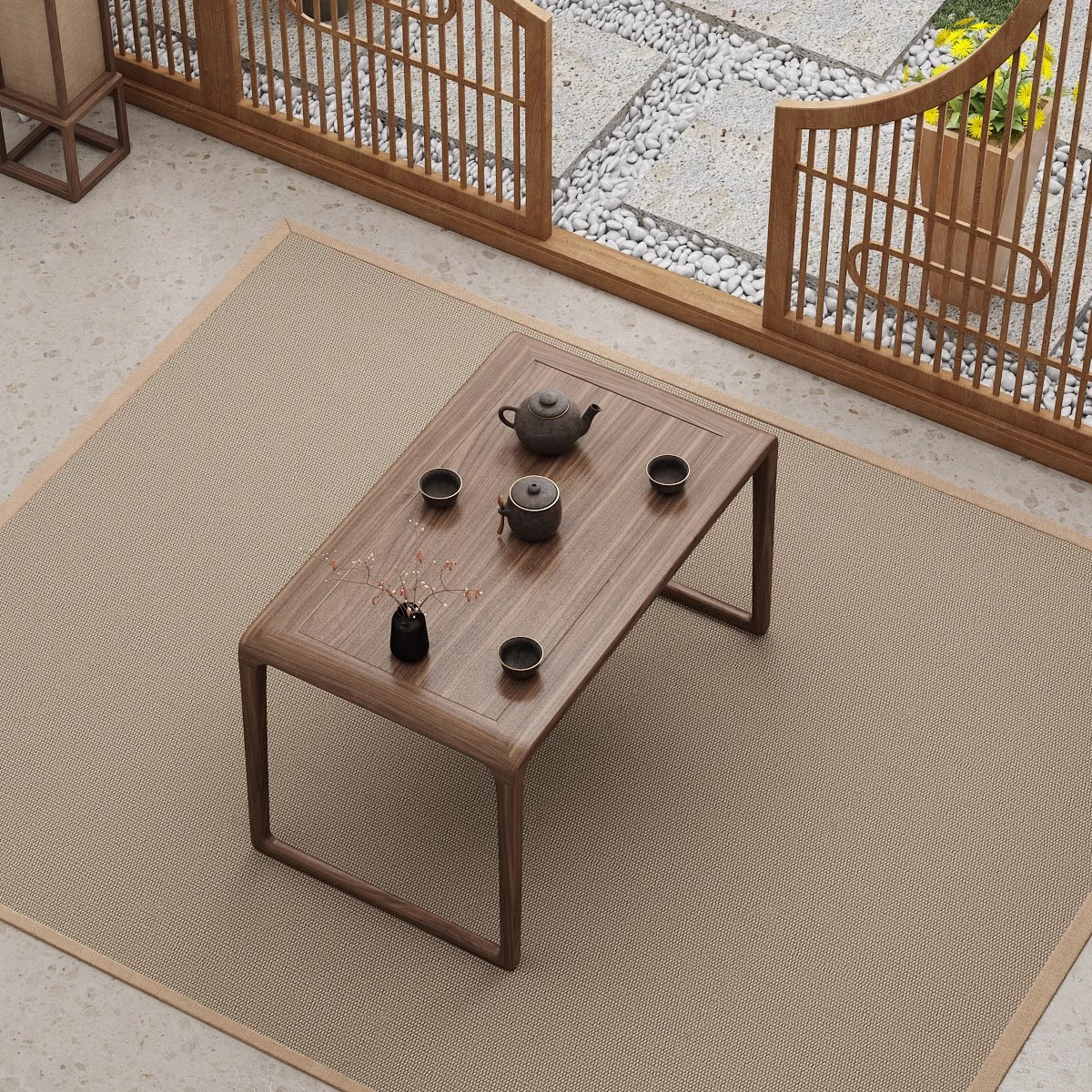 A 1-meter tea table.