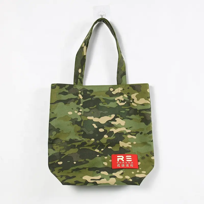 Polyester Customized Item Style Packing Pattern Camouflage Shopping Bag hand bag