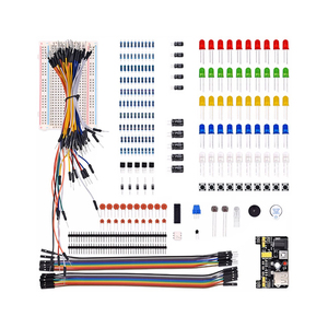 Starter Kit elettronico divertente base con cavo Breadboard a 400 punti resistore condensatore LED potenziometro scatola imballaggio - Product Image 1