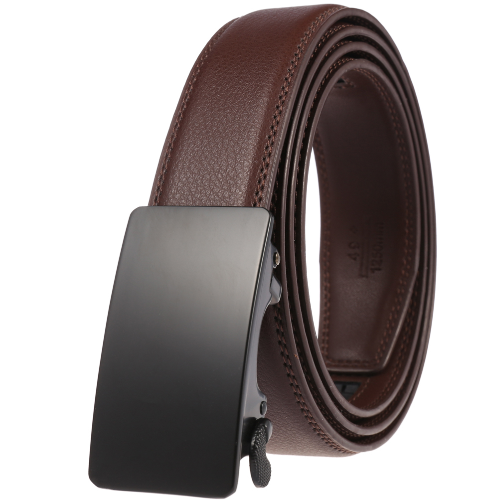 Boucle noire discrète + ceinture marron