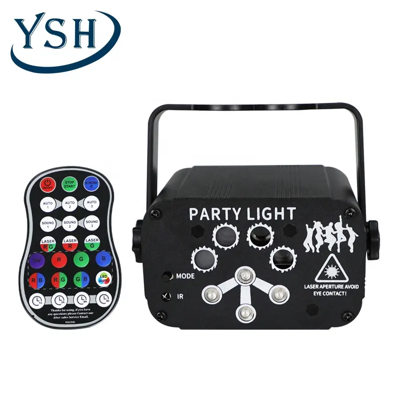 YSH 8 agujeros 120 patrones discoteca de luz láser de luces LED de Iluminación DJ de partido decoración para casa boda Festival de sonido