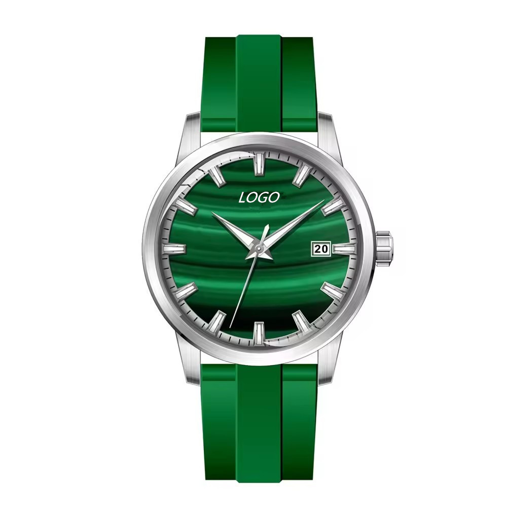 Coque en acier, cadran vert.