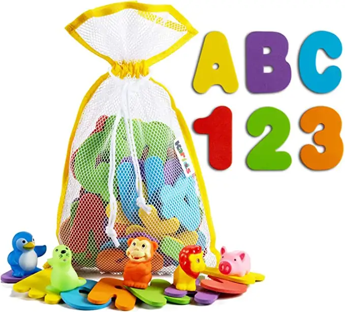 목욕 편지 및 숫자 목욕 욕조 장난감-다채로운, 교육, 유아를위한 재미있는 ABC 목욕 장난감