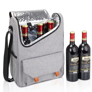 Trage tasche für tragbare Picknick tasche 3 Flaschen Isolierter Marken wein kühler Eis beutel Glas kühler Kühl beutel - Product Image 1
