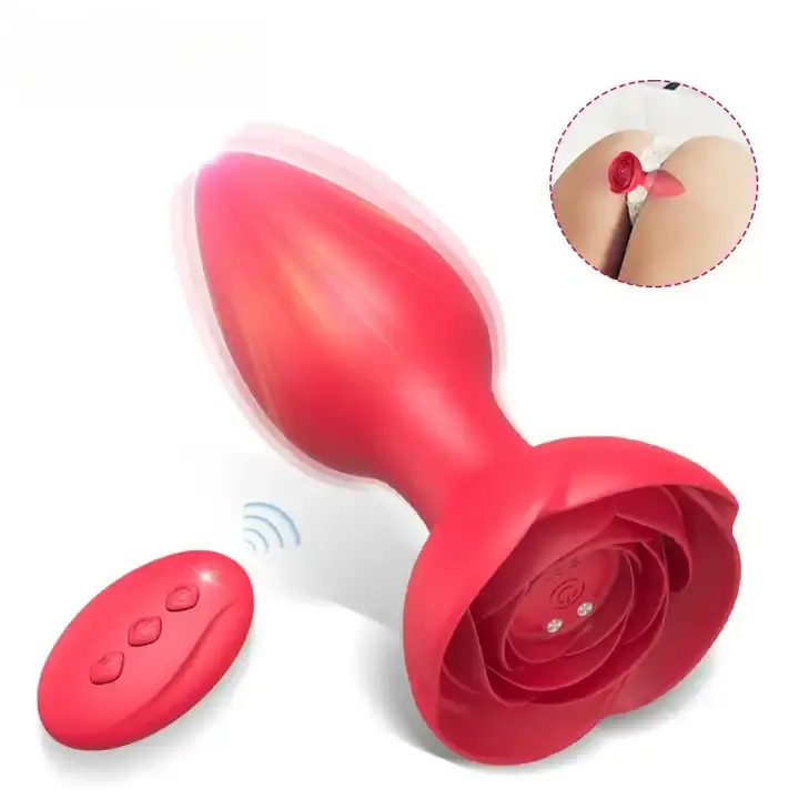 Anal Sex Toys Rose Vibrateur pour Femmes Télécommande Butt Plug avec 10 Modes Vibrant Prostate Massager Silicone Stimulateur