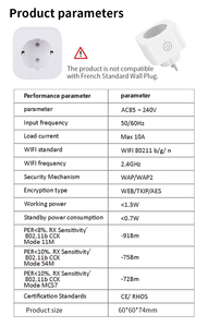 Smart Plug Smart Home presa WiFi funziona con interruttore APP controllo presa intelligente con telecomando e funzione Timer 2.4GHz WiFi - Product Image 6