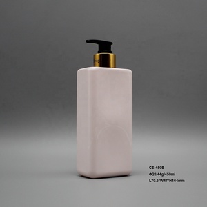 450ml rettangolo forma vuota colore rosa PET contenitori cosmetici di plastica della signora di imballaggio shampoo bottiglia e vaso con pompa di colore - Product Image 3