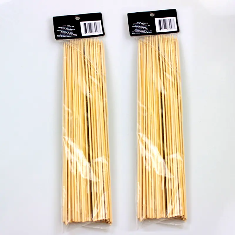 Biodegradable disposable Simple Style Design Natural Environmental Protection Skewer 250mm Disposable bamboo wooden candy sticks