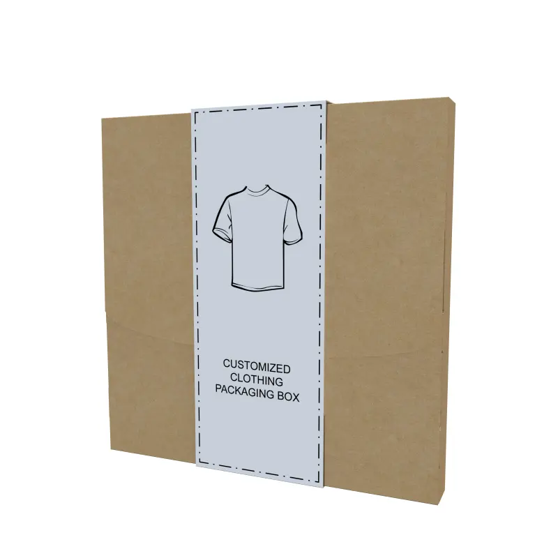 Caixa de papel Kraft com desenho personalizado Caixas para Camisetas Roupas Caixa de presente com etiqueta Embalagem de roupas íntimas