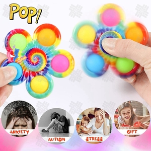KW thiết kế mới đồ chơi thần tài cảm giác đồ chơi đẩy Pop bong bóng ngón tay Spinner tay đơn giản Shank Pad Spinner - Product Image 4