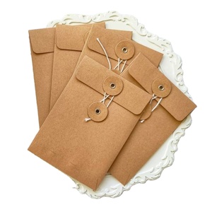 Benutzer definierter Druck Mini Brown Kraft papier Knopf verschluss Münz umschlag - Product Image 1