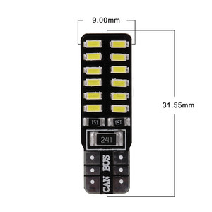 Mükemmel LED T10 T10 LED Led T10 3014 24SMD ampul Canbus genişlik işık/plaka işık/okuma işık araba için - Product Image 4