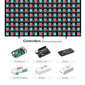 DC5V WS2812B 8x8 16x16 8x32 Программируемый светодиод RGB полноцветный цифровой индивидуально адресуемый светодиодный матричный дисплей - Product Image 5