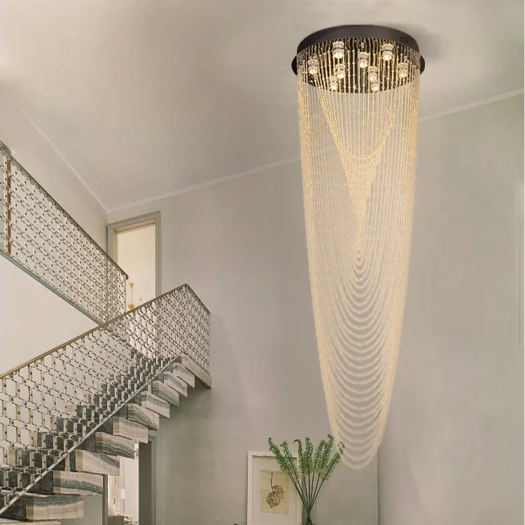 Stile moderno Hotel Lobby matrimonio grande soffitto appeso lampada a sospensione in cristallo lampadario a Led