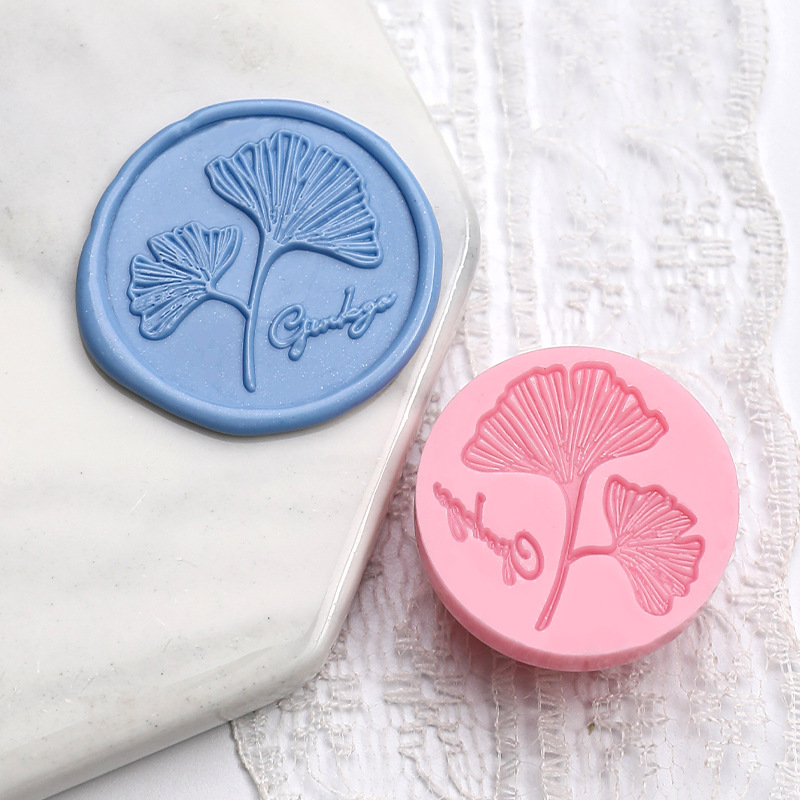 Feuille de Ginkgo (nouvellement ajoutée (tête de tampon en plastique de 2,5 cm)