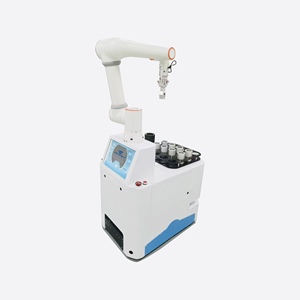 Plataforma móvil con AGV/AMR Delivery Cobot CNC máquina de carga y descarga brazo robótico programable