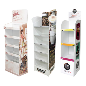 定制独立式POS地板展示架现代零售店纸纸板架货架促销 - Product Image 1
