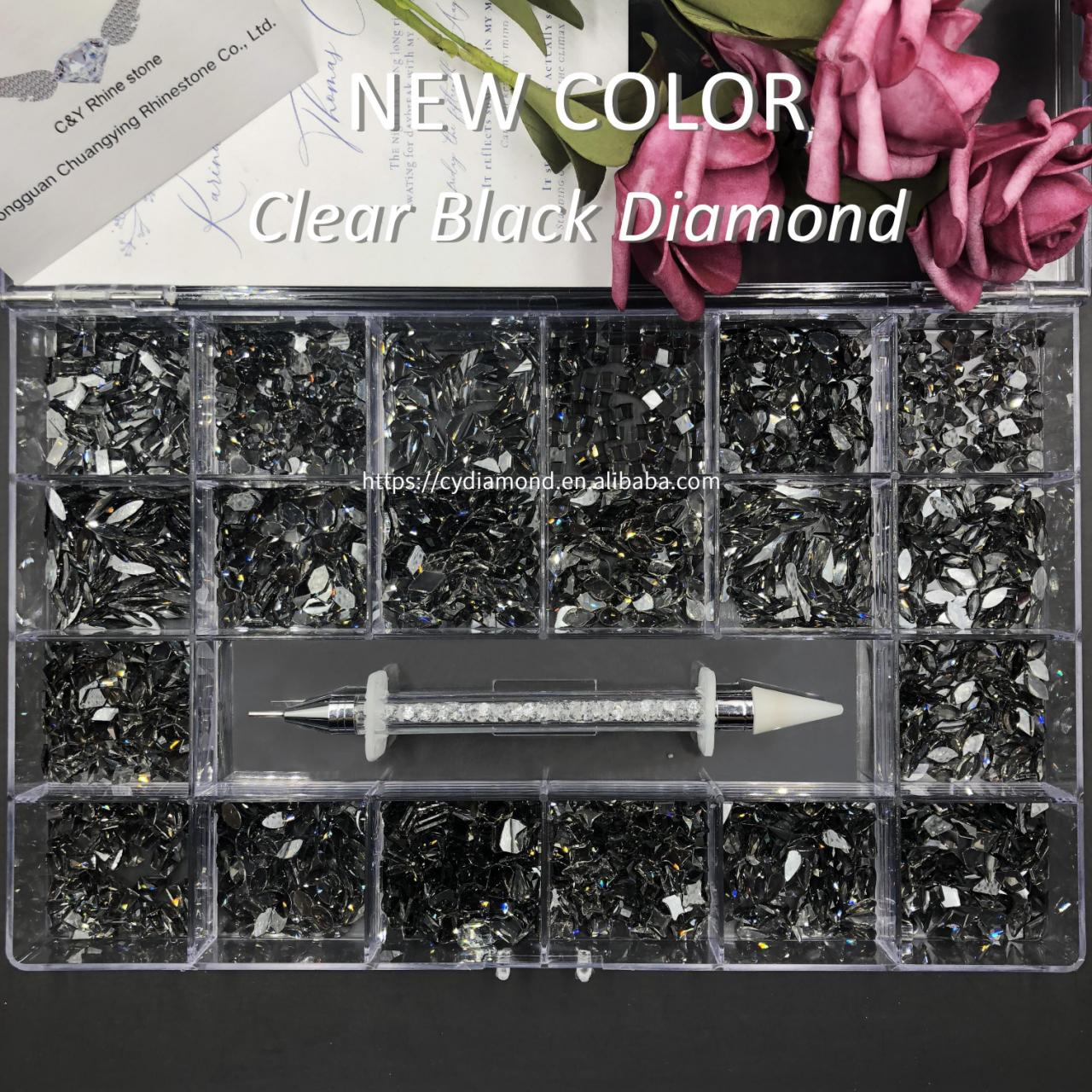Diamant noir clair Back-1000pcs