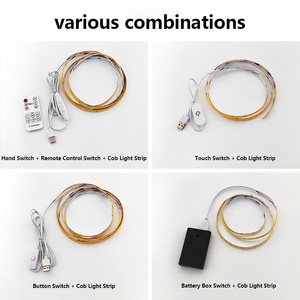 Cob световая лента самоклеящаяся 5 В Usb гибкая 3000k 4000k 6000k с пультом дистанционного управления и кнопочными переключателями Светодиодная лента