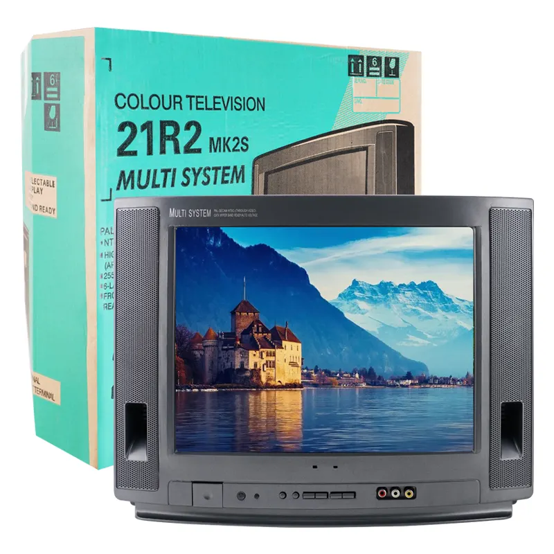 21R2 MK2S 21 inç tv tüp crt tv ultra ince ve usb crt tv ile çin'de