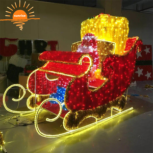 ที่กําหนดเองกลางแจ้ง IP65 LED รถเลื่อนซานตาคลอสและกวางเรนเดียร์ไฟธีมวันหยุดแสงรูปแบบสัตว์ธีมไฟภูมิทัศน์ - Product Image 1