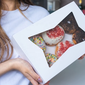Biodegradable Thickened High Quality Pastry Packaging Donut Cake Cupcake Kraft <strong>Rectangle</strong> Paper <strong>Box</strong> with <strong>Display</strong> <strong>Window</strong> - Product Image 2