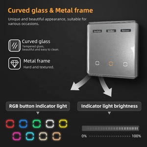 2025 Tuya Zigbee akıllı cam duvar lambası Maker yeni ab standart kablosuz uzaktan kumanda ile ev kullanımı için APP ve ses desteği - Product Image 3
