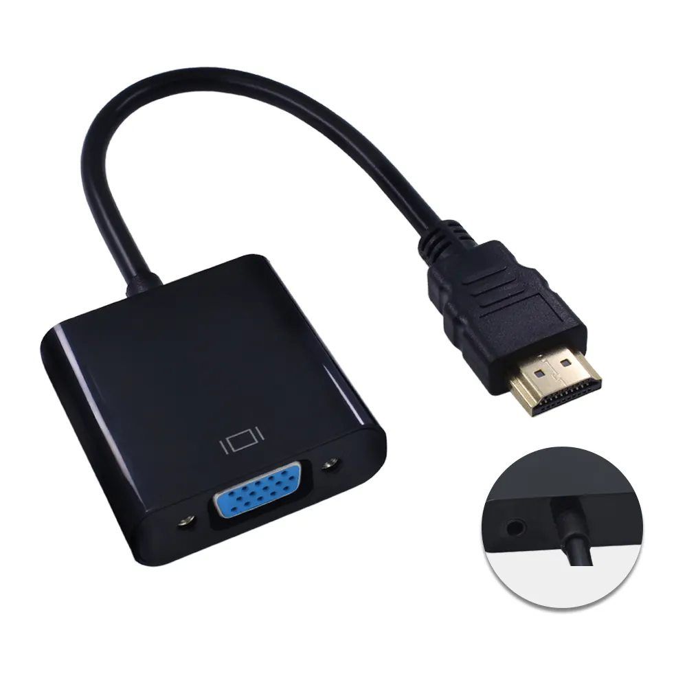 TISHRIC תואם HDMI ל-VGA עם כבל שמע HD 1080P כבל ממיר דיגיטלי לאנלוגי למחשב נייד