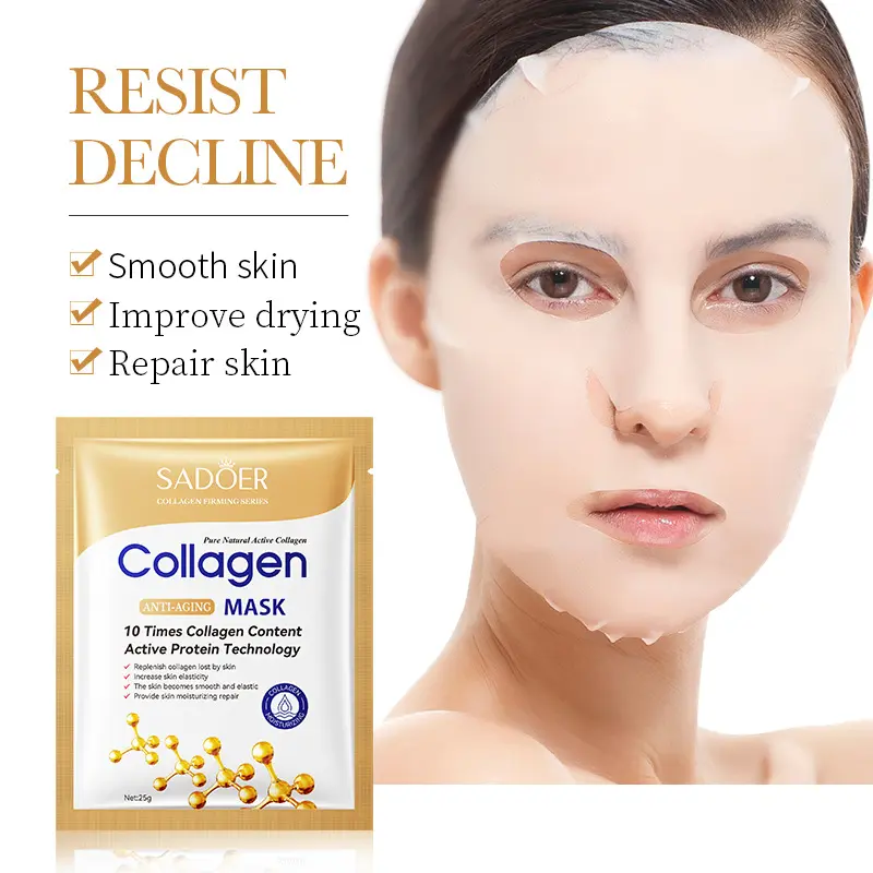 Coreano Private Label 24 carati lamina foglia alghe cura della pelle del viso collagene cristallo organico antirughe maschera facciale in foglio d'oro 24 K