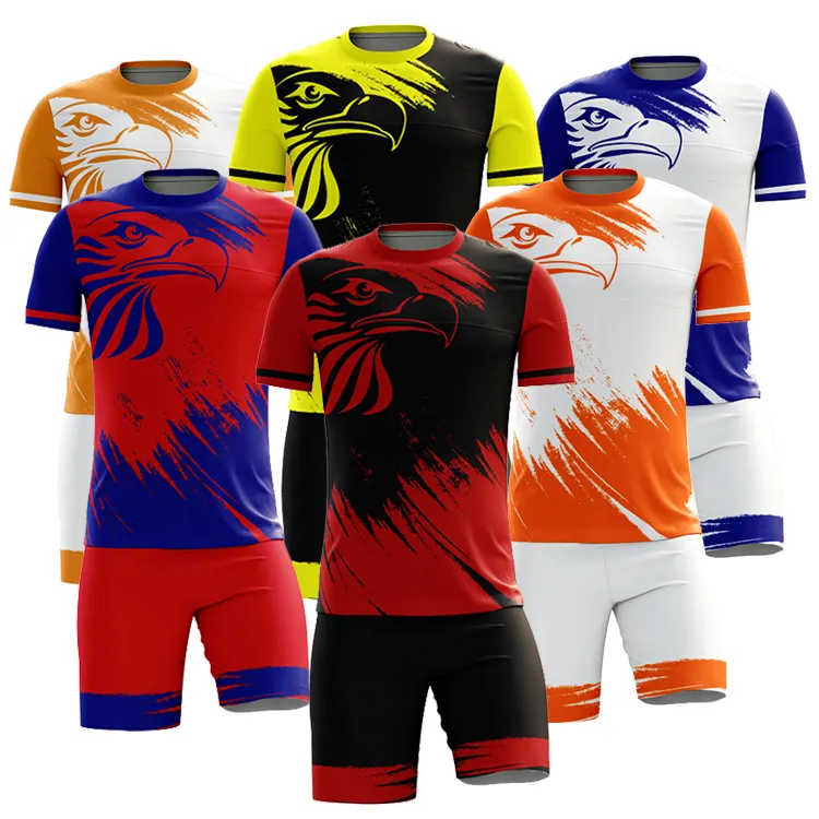New Season Quick Dry Jersey Football Shirt Men Football Clothes Uniform Sublimation Retro Soccer Jersey Set Kits Soccer Wear